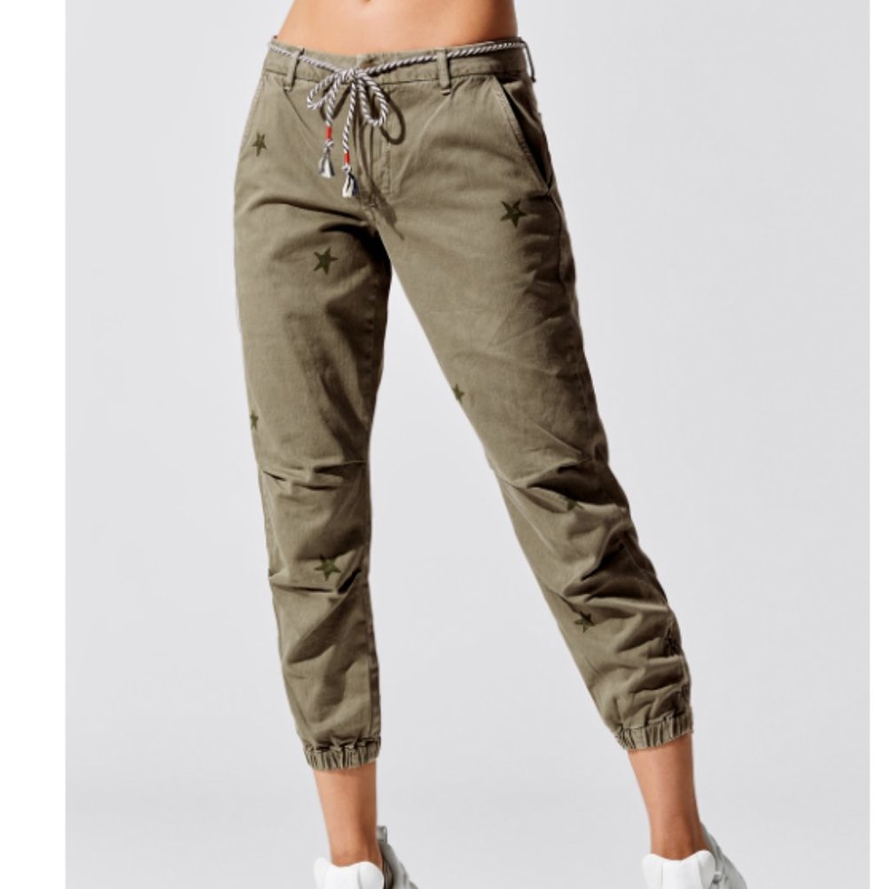 SUNDRY Zip Jogger Star Sz 25 Sulfur Military Ankle